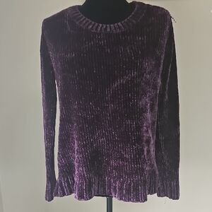Orvis Velvet Ribbed Crewneck Sweater - Plum